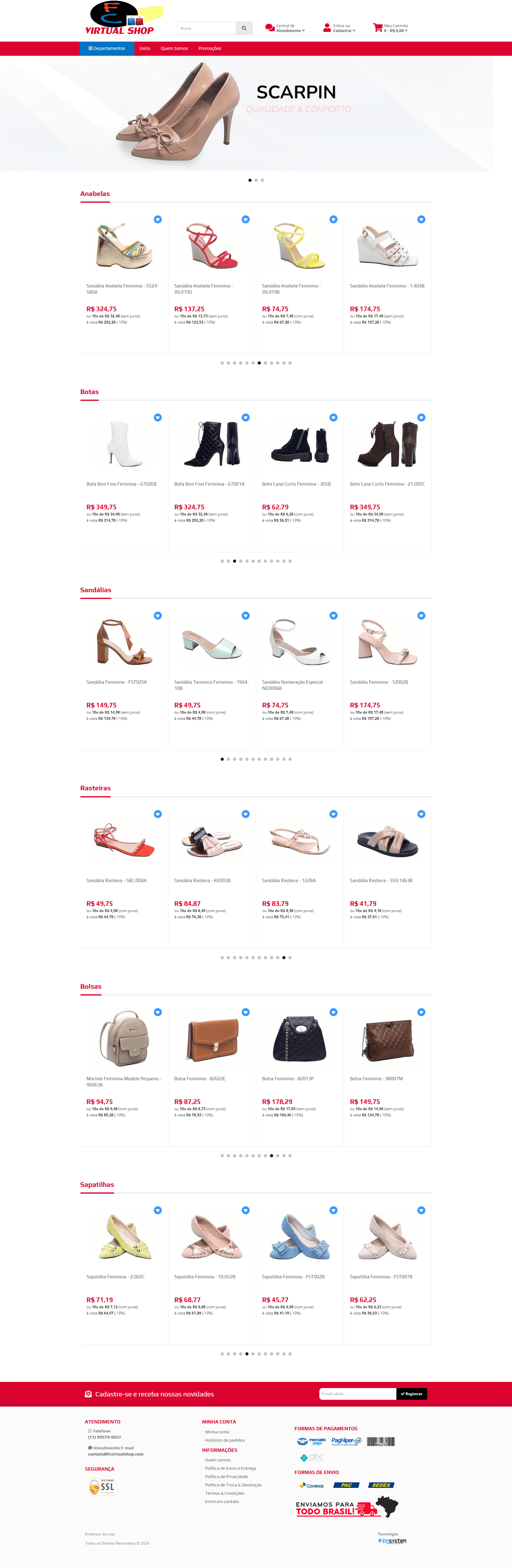 Vista completa do projeto FC Virtual Shop